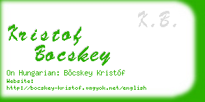 kristof bocskey business card